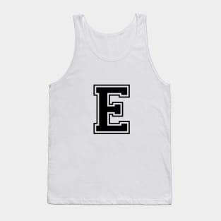 Initial Letter E - Varsity Style Design. - Black text Tank Top